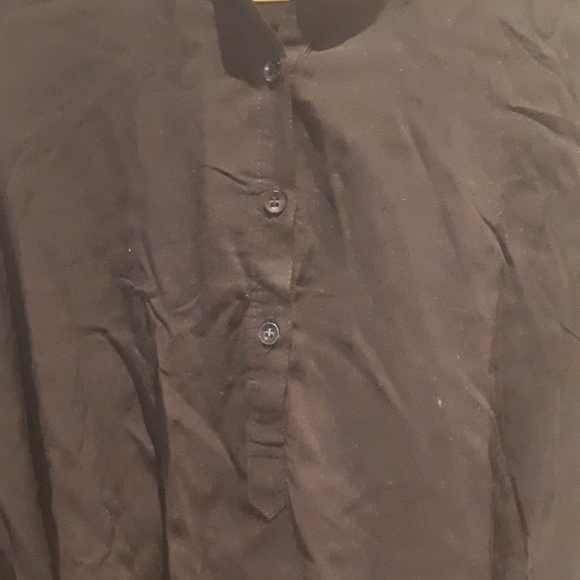 MAGAZINE black blouse with brown belt - Picture 2 of 5